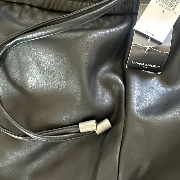 Banana Republic Sleek Black Faux Leather Joggers - Picture 5 of 5